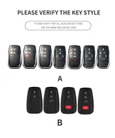 Housse de protection pour clé de voiture en caoutchouc silicone liquide pour Toyota RAV4 Camry CHR C-HR Prius Avalon Corolla Land Cruiser Prado