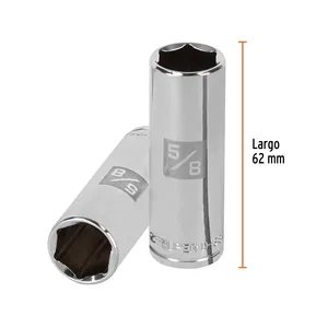 Truper 6 unidades 5/8 "Long Dado 6 puntas cuadro 3/8" rígidas cajas CON reciclados materiales laminación - Product Image 1