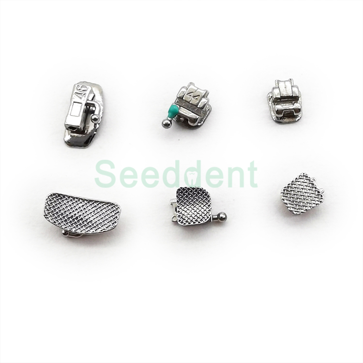 Orthodontic Bondable Mesh Base Metal SelfLigating Bracket with Buccal