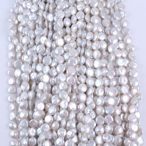 Cuentas Sueltas de Agua Dulce Naturales en Forma de Botón de 10-11 mm para Hacer Aretes y Collares - Product Image 5