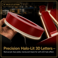 Lettres en relief 3D personnalisées rétroéclairées par LED, transformateur étanche IP65, contrôlées par Bluetooth et Google Assistant, signalétique pour bars, bureaux/boutiques