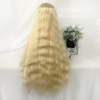 Perruques longues blondes en gros, pré-épilées, tissage profond, cheveux vierges humains bruts pour dentelle transparente, dentelle frontale