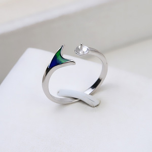 Bague ouverte en argent S925 pour femme, réglable, accessoires de perles DIY avec support vide, taille 115, forme de numéro, incrustation - Product Image 2