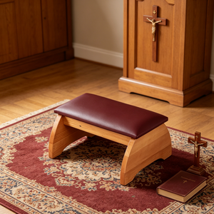 Taburete Pequeño Individual de Madera para Arrodillarse, Venta al por Mayor de Fábrica, Sala de Oración, Espacio Sagrado, Servicio Dominical, Misa Sagrada - Product Image 1