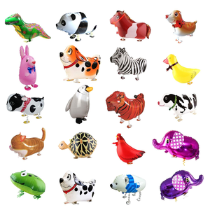 Nouveauté : Ballons en aluminium 3D de dessins animés (Girafe, Dinosaure, Chat, Chien) avec roues pour animaux de compagnie, parfaits pour les fêtes d'anniversaire en extérieur - Product Image 1