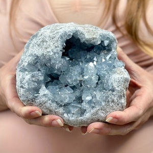 Tự nhiên tinh thể màu xanh geodes cụm màu xanh <span class=keywords><strong>Celestine</strong></span> tinh thể chữa bệnh Kyanite celestite geodes cho trang trí nội thất - Product Image 6