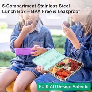 Customized Food Grade 304 Stainless Steel Bento <b>Lunch</b> <b>Box</b> for Kids Bpa-free Reusable Portable Kids <b>Lunch</b> <b>Box</b> - Product Image 5