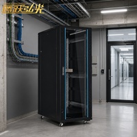 Kabinet Server Jaringan Tipe Lantai 600*900*1400mm Kabinet Baja Anti Karat Tebal untuk Dinding Rumah