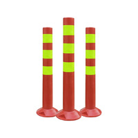 Borne réfléchissante flexible de 75cm PU/PE délinéateur de trafic de parking barrière d'avertissement poteaux en plastique pour application routière