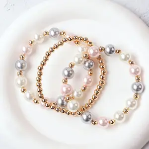 Fashionable freshwater pearl beaded summer outfit with beach style Baroque pearl bracelet necklace set