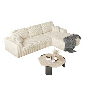 Sofá Reclinable Convertible 2 en 1 de Esponja, Diseño en Forma de L, Modular, Ecológico, Ideal para Apartamentos, de Corduroy Moderno, Marca Oehome - Product Image 1