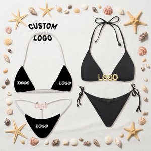 Traje de Baño para Mujer OEM en Oferta, Marca Privada, Logotipo Personalizado, Bikinis de Doble Capa con Estampado para Niñas, Traje de Baño al por Mayor - Product Image 1