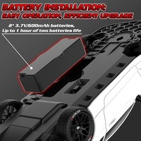 Voiture de drift RC à l'échelle 1/20, 2,4 GHz, 4 roues motrices, télécommande, lumières LED, 22 km/h, haute vitesse, batteries rechargeables, chargeur de course sportif