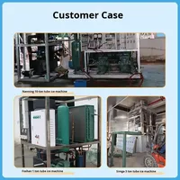 Machine à glace industrielle automatique de tube de 220V grand équipement refroidi à l'eau tubulaire transparent de machine à glaçons de 5 tonnes