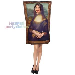 Disfraz de Halloween de la Mona Lisa de HP Best Made, Colección de Arte Divertido y Portátil para Baile de Máscaras - Product Image 1