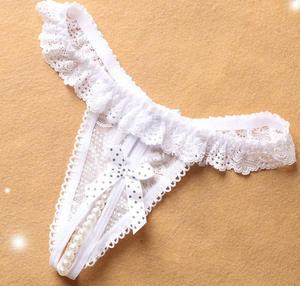 Соблазнительное белье с жемчужной отделкой и открытой промежностью, G-стринги для романтических вечеров в будуаре. - Product Image 5