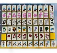 Oh My Luxury Mahjong Paris, jeu de mahjong français romantique, motifs artistiques colorés peints à la main, tuiles de mahjong en acrylique pliables de qualité supérieure, 166 tuiles
