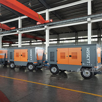 Compresseur d'air minier à moteur diesel à vis Cummins, mode de fonctionnement 17m³ 12 bars ou 15m³ 18 bars, 550cfm 600cfm