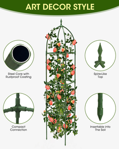 Thanh lịch thép vườn obelisk lưới mắt cáo dây hỗ trợ khung nhựa cho leo núi và chậu cây vườn decor_fence - Product Image 3