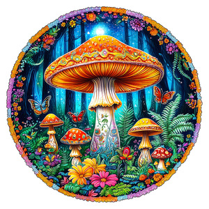 Puzzle in <span class=keywords><strong>legno</strong></span> best-seller con funghi nel <span class=keywords><strong>bosco</strong></span> profondo, pezzi irregolari a forma <span class=keywords><strong>di</strong></span> animali, puzzle piatto in <span class=keywords><strong>legno</strong></span> - Product Image 4