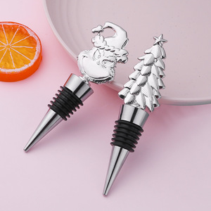 Custom Herbruikbare Metalen Wijn Stopper Zink Legering Antilope Vorm Kerstboom Dennenappel Genie Auto Ontwerp Voor Thuis Huwelijksfeest - Product Image 1