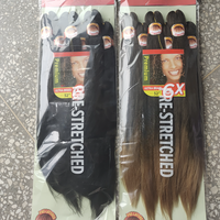Unfold 52 ''Venta al por mayor 6X Pre-estirado trenza Jumbo Pack Extensiones de cabello Agua caliente Resistente al calor Excelente fibra sintética Cabello