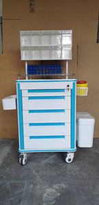 HOCHEY 의료 편리한 병원 가구 의료 스테인레스 스틸 5 서랍 스틸 ABS 플라스틱 클리닉 마취 트롤리 - Product Image 3