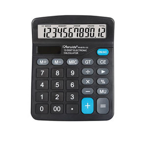 Calculatrice ordinaire en plastique noir, alimentée par piles, pour étudiants et usage de bureau - Product Image 4