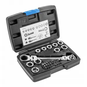 36 piezas 8-19mm Kit de reparación caja trinquete anillo llave herramienta conjunto con junta y enchufes
