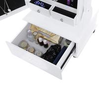 Meuble de rangement pour bijoux en bois sur pied avec miroir, armoire à bijoux avec miroir pour la maison et le magasin