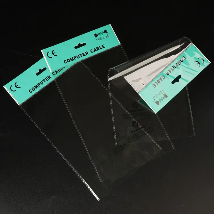 Sello autoadhesivo transparente con impresión personalizada, bolsa Opp de plástico transparente, embalaje de regalo