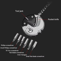 Porte-clés tournevis multifonctionnel, outil EDC extérieur, couteau pliant hexagonal de poche, mini Coltello Gear Pee