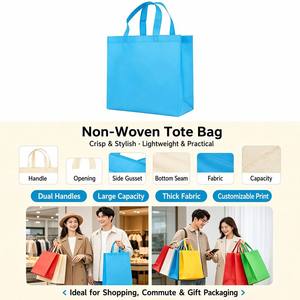 Sacs fourre-tout épais en non-tissé à double poignée, <span class=keywords><strong>sac</strong></span> <span class=keywords><strong>de</strong></span> courses réutilisable chic et élégant <span class=keywords><strong>de</strong></span> grande capacité, <span class=keywords><strong>sac</strong></span> fourre-tout personnalisé en gros pour cadeaux et courses - Product Image 4