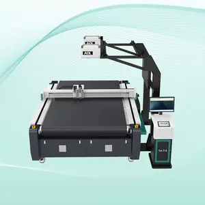 Dijital otomatik salınan giyim desen/tekstil/kumaş/giysiler için yuvarlak bıçak kesici cnc döşeme kumaş kesme makinesi