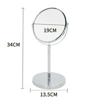 Miroir de maquillage avec rotation à 360 degrés de 8 pouces Miroir de maquillage de table cosmétique de vanité noire