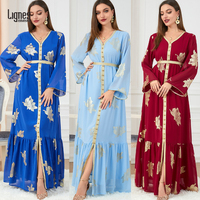 Vente en gros de kaftans du Moyen-Orient, kaftans de Dubaï, d'Arabie Saoudite, du Maroc, kaftans dorés, robes musulmanes pour femmes, vêtements islamiques
