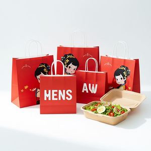 Modern Big Black Kraft <b>Paper</b> Bag for Restaurant Takeaway and Gift Packaging Custom Logo Factory Price - Product Image 6