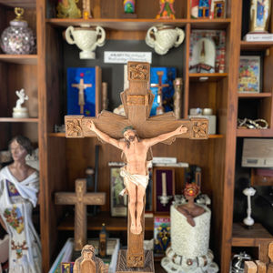 Figuras Católicas <span class=keywords><strong>de</strong></span> Resina Pintadas a Mano, <span class=keywords><strong>Cruz</strong></span> Cristiana <span class=keywords><strong>de</strong></span> Jesucristo, Decoración del Hogar, Placa <span class=keywords><strong>de</strong></span> Pared Religiosa Crucifijo <span class=keywords><strong>de</strong></span> 19.09'' <span class=keywords><strong>de</strong></span> Alto - Product Image 5