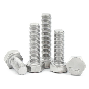 Vis hexagonales en acier inoxydable 304 Jin Chao M6 M8 M10 M12 M14 M16 M18 M20 à filetage fin DIN933 A2-70 Grade 8.8 - Product Image 1