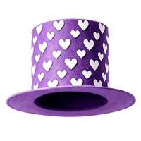 Chapeau haut-de-forme fantaisie à motif cœur pour adultes, idéal pour les fêtes, le carnaval, la Saint-Patrick, la Saint-Valentin et les festivals costumés