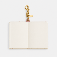 LABON Maßgefertigtes A7 Garten-Notizbuch Charm Creme Blumenmuster Aquarell-Druck Goldfolien-Text Lederschlaufe Kette Gold-Karabinerhaken OEM ODM