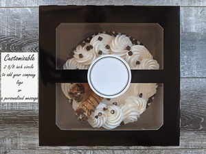 Negro brillante rayas pastel de cartón cajas de pastel con tableros y paneles de la ventana para la boda la venta de pasteles - Product Image 5