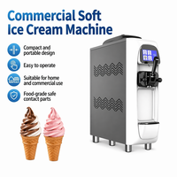 Commerciële soft serve machine 18L/u, enkelvoudige kop, mini-ijsmachine met ingebouwde luchtpomp en vershoudfunctie voor kleine cafés