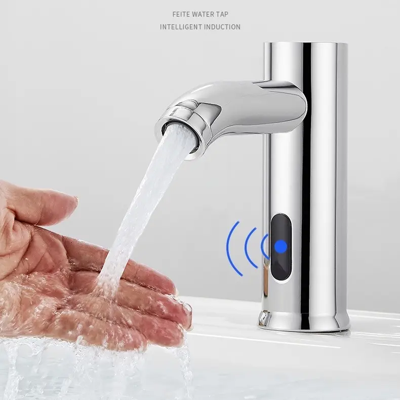 Touchless otomatik banyo lavabo mikser musluk paslanmaz çelik su musluk sensörü kızılötesi sensör musluk