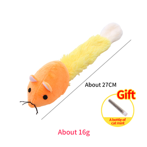 Wholesale New Design Interactive Cat Squeaky Multicolor Toy Catnip Long-Tail Mouse Shaped <b>Plush</b> Cats Toy Playing Sound Crinkle - Product Image 2