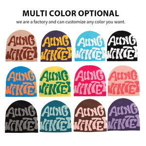 Tùy Chỉnh Beanie Các Nhà Sản Xuất Tất Cả Các Hơn In Jacquard Y2K Satin Lót Beanie Cuffless Mùa Đông Skull Cap Knit Hat Với Logo - Product Image 3