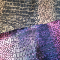 Tissu en cuir PU de crocodile gaufré de couleur bicolore pour sacs chaussures de bagage