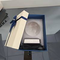 Petite quantité minimale de commande, sphère en cristal transparent K9 avec base lumineuse tactile LED, boîte cadeau, gravure laser 3D personnalisée, boule de cristal pour la revente, souvenir