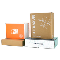 Paquete plano de cartón corrugado con logotipo personalizado impreso troquelado plegable Kraft Mailer Personalice su propia caja