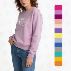 Sudaderas de Cuello Redondo Extra Grandes para Mujer, de Algodón de 300 g/m², Casuales, Ecológicas, con Bordado Personalizado al por Mayor - Product Image 1